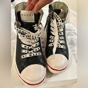 Marni high top leather sneaker worn once